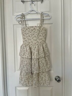 Windsor Cream Floral Tiered Mini Dress